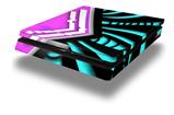 Vinyl Decal Skin Wrap compatible with Sony PlayStation 4 Slim Console Black Waves Neon Teal Hot Pink (PS4 NOT INCLUDED)