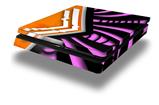 Vinyl Decal Skin Wrap compatible with Sony PlayStation 4 Slim Console Black Waves Orange Hot Pink (PS4 NOT INCLUDED)