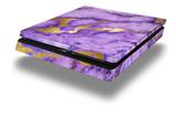 Vinyl Decal Skin Wrap compatible with Sony PlayStation 4 Slim Console Purple and Gold Gilded Marble (PS4 NOT INCLUDED)