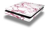 Vinyl Decal Skin Wrap compatible with Sony PlayStation 4 Slim Console Pink and White Gilded Marble (PS4 NOT INCLUDED)
