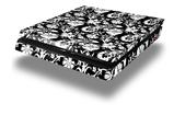 Vinyl Decal Skin Wrap compatible with Sony PlayStation 4 Slim Console Black and White Flower (PS4 NOT INCLUDED)