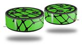 Skin Wrap Decal Set 2 Pack for Amazon Echo Dot 2 - Ripped Fishnets Green (2nd Generation ONLY - Echo NOT INCLUDED)