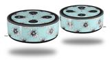 Skin Wrap Decal Set 2 Pack for Amazon Echo Dot 2 - Kearas Daisies Seafoam (2nd Generation ONLY - Echo NOT INCLUDED)