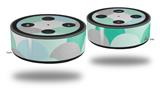 Skin Wrap Decal Set 2 Pack for Amazon Echo Dot 2 - Brushed Circles Seafoam (2nd Generation ONLY - Echo NOT INCLUDED)