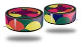 Skin Wrap Decal Set 2 Pack for Amazon Echo Dot 2 - Brushed Cirlces Multi Dark (2nd Generation ONLY - Echo NOT INCLUDED)