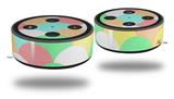 Skin Wrap Decal Set 2 Pack for Amazon Echo Dot 2 - Brushed Cirlces Multi Light (2nd Generation ONLY - Echo NOT INCLUDED)