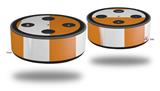 Skin Wrap Decal Set 2 Pack for Amazon Echo Dot 2 - Psycho Stripes Orange and White (2nd Generation ONLY - Echo NOT INCLUDED)