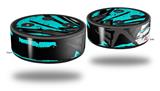 Skin Wrap Decal Set 2 Pack for Amazon Echo Dot 2 - Baja 0040 Neon Teal (2nd Generation ONLY - Echo NOT INCLUDED)