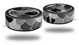 Skin Wrap Decal Set 2 Pack for Amazon Echo Dot 2 - Scales Black (2nd Generation ONLY - Echo NOT INCLUDED)