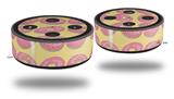Skin Wrap Decal Set 2 Pack for Amazon Echo Dot 2 - Donuts Yellow (2nd Generation ONLY - Echo NOT INCLUDED)