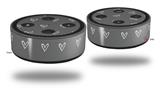Skin Wrap Decal Set 2 Pack for Amazon Echo Dot 2 - Hearts Gray On White (2nd Generation ONLY - Echo NOT INCLUDED)