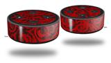 Skin Wrap Decal Set 2 Pack for Amazon Echo Dot 2 - Folder Doodles Red (2nd Generation ONLY - Echo NOT INCLUDED)