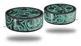 Skin Wrap Decal Set 2 Pack for Amazon Echo Dot 2 - Folder Doodles Seafoam Green (2nd Generation ONLY - Echo NOT INCLUDED)