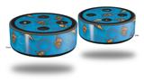 Skin Wrap Decal Set 2 Pack for Amazon Echo Dot 2 - Sea Shells 02 Blue Medium (2nd Generation ONLY - Echo NOT INCLUDED)