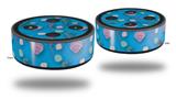 Skin Wrap Decal Set 2 Pack for Amazon Echo Dot 2 - Seahorses and Shells Blue Medium (2nd Generation ONLY - Echo NOT INCLUDED)