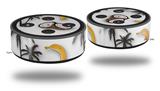 Skin Wrap Decal Set 2 Pack for Amazon Echo Dot 2 - Coconuts Palm Trees and Bananas White (2nd Generation ONLY - Echo NOT INCLUDED)