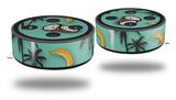 Skin Wrap Decal Set 2 Pack for Amazon Echo Dot 2 - Coconuts Palm Trees and Bananas Seafoam Green (2nd Generation ONLY - Echo NOT INCLUDED)