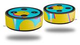 Skin Wrap Decal Set 2 Pack for Amazon Echo Dot 2 - Drip Yellow Teal Pink (2nd Generation ONLY - Echo NOT INCLUDED)