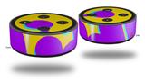 Skin Wrap Decal Set 2 Pack for Amazon Echo Dot 2 - Drip Purple Yellow Teal (2nd Generation ONLY - Echo NOT INCLUDED)
