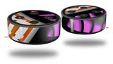 Skin Wrap Decal Set 2 Pack for Amazon Echo Dot 2 - Black Waves Orange Hot Pink (2nd Generation ONLY - Echo NOT INCLUDED)