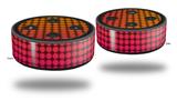Skin Wrap Decal Set 2 Pack for Amazon Echo Dot 2 - Faded Dots Hot Pink Orange (2nd Generation ONLY - Echo NOT INCLUDED)