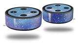 Skin Wrap Decal Set 2 Pack compatible with Amazon Echo Dot 2 Dynamic Blue Galaxy (2nd Generation ONLY - Echo NOT INCLUDED)