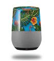 Decal Style Skin Wrap for Google Home Original - Famingos and Flowers Blue Medium (GOOGLE HOME NOT INCLUDED)