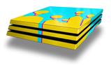 Vinyl Decal Skin Wrap compatible with Sony PlayStation 4 Pro Console Drip Yellow Teal Pink (PS4 NOT INCLUDED)