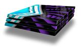 Vinyl Decal Skin Wrap compatible with Sony PlayStation 4 Pro Console Black Waves Neon Teal Purple (PS4 NOT INCLUDED)