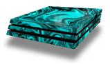 Vinyl Decal Skin Wrap compatible with Sony PlayStation 4 Pro Console Liquid Metal Chrome Neon Teal (PS4 NOT INCLUDED)
