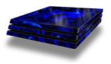 Vinyl Decal Skin Wrap compatible with Sony PlayStation 4 Pro Console Liquid Metal Chrome Royal Blue (PS4 NOT INCLUDED)