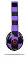 WraptorSkinz Skin Decal Wrap compatible with Beats Solo 2 and Solo 3 Wireless Headphones Checkers Purple (HEADPHONES NOT INCLUDED)