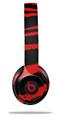 WraptorSkinz Skin Decal Wrap compatible with Beats Solo 2 and Solo 3 Wireless Headphones Zebra Red (HEADPHONES NOT INCLUDED)