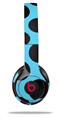 WraptorSkinz Skin Decal Wrap compatible with Beats Solo 2 and Solo 3 Wireless Headphones Kearas Polka Dots Black And Blue (HEADPHONES NOT INCLUDED)