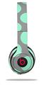 WraptorSkinz Skin Decal Wrap compatible with Beats Solo 2 and Solo 3 Wireless Headphones Kearas Polka Dots Mint And Gray (HEADPHONES NOT INCLUDED)