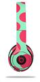 WraptorSkinz Skin Decal Wrap compatible with Beats Solo 2 and Solo 3 Wireless Headphones Kearas Polka Dots Pink And Blue (HEADPHONES NOT INCLUDED)