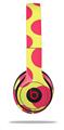 WraptorSkinz Skin Decal Wrap compatible with Beats Solo 2 and Solo 3 Wireless Headphones Kearas Polka Dots Pink And Yellow (HEADPHONES NOT INCLUDED)