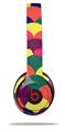 WraptorSkinz Skin Decal Wrap compatible with Beats Solo 2 and Solo 3 Wireless Headphones Brushed Cirlces Multi Dark (HEADPHONES NOT INCLUDED)