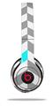 WraptorSkinz Skin Decal Wrap compatible with Beats Solo 2 and Solo 3 Wireless Headphones Chevrons Gray And Aqua (HEADPHONES NOT INCLUDED)