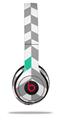WraptorSkinz Skin Decal Wrap compatible with Beats Solo 2 and Solo 3 Wireless Headphones Chevrons Gray And Turquoise (HEADPHONES NOT INCLUDED)