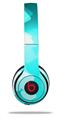 WraptorSkinz Skin Decal Wrap compatible with Beats Solo 2 and Solo 3 Wireless Headphones Bokeh Squared Neon Teal (HEADPHONES NOT INCLUDED)