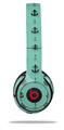 WraptorSkinz Skin Decal Wrap compatible with Beats Solo 2 and Solo 3 Wireless Headphones Nautical Anchors Away 02 Seafoam Green (HEADPHONES NOT INCLUDED)