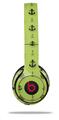 WraptorSkinz Skin Decal Wrap compatible with Beats Solo 2 and Solo 3 Wireless Headphones Nautical Anchors Away 02 Sage Green (HEADPHONES NOT INCLUDED)