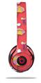 WraptorSkinz Skin Decal Wrap compatible with Beats Solo 2 and Solo 3 Wireless Headphones Beach Party Umbrellas Coral (HEADPHONES NOT INCLUDED)