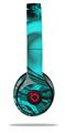 WraptorSkinz Skin Decal Wrap compatible with Beats Solo 2 and Solo 3 Wireless Headphones Liquid Metal Chrome Neon Teal (HEADPHONES NOT INCLUDED)