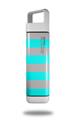 Skin Decal Wrap for Clean Bottle Square Titan Plastic 25oz Psycho Stripes Neon Teal and Gray (BOTTLE NOT INCLUDED)