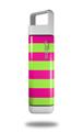 Skin Decal Wrap for Clean Bottle Square Titan Plastic 25oz Psycho Stripes Neon Green and Hot Pink (BOTTLE NOT INCLUDED)