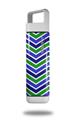 Skin Decal Wrap for Clean Bottle Square Titan Plastic 25oz Zig Zag Blue Green (BOTTLE NOT INCLUDED)
