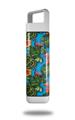 Skin Decal Wrap for Clean Bottle Square Titan Plastic 25oz Famingos and Flowers Blue Medium (BOTTLE NOT INCLUDED)
