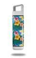 Skin Decal Wrap for Clean Bottle Square Titan Plastic 25oz Beach Flowers 02 Blue Medium (BOTTLE NOT INCLUDED)